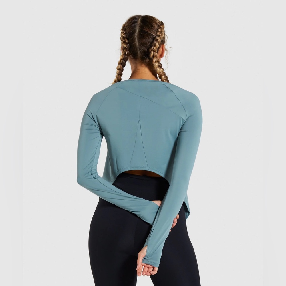 Gymshark Captivate Long Sleeve Top - Turquoise - Picture 4 of 8